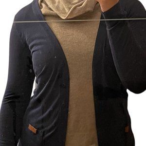 Massimo Dutti Lightweight Cardigan with Leather Pocket Detail